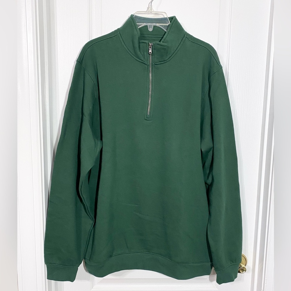 Charles River Apparel Crosswind Quarter Zip Sweatshirt Forest Green Men’s Large